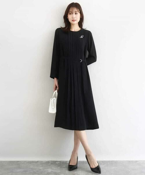 MK MICHEL KLEIN / エムケーミッシェルクラン ロング・マキシ丈ワンピース | サテンジョーゼット プリーツワンピース/洗える | 詳細6