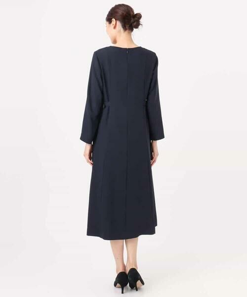 MK MICHEL KLEIN / エムケーミッシェルクラン ロング・マキシ丈ワンピース | サテンジョーゼット サイドベルトワンピース/洗える | 詳細11