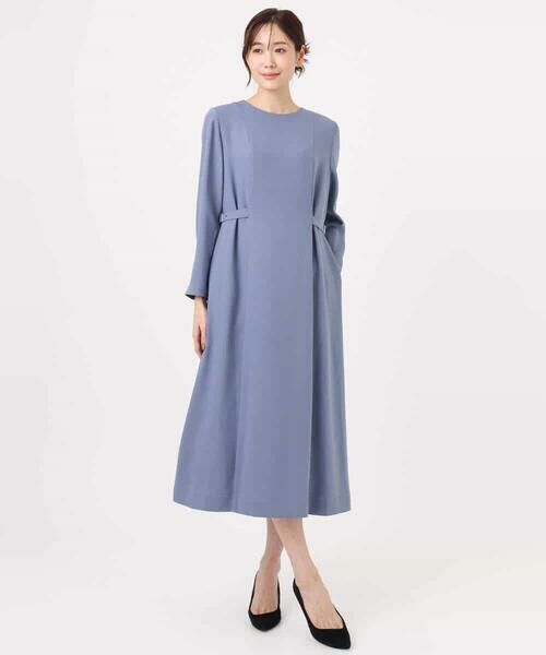 MK MICHEL KLEIN / エムケーミッシェルクラン ロング・マキシ丈ワンピース | サテンジョーゼット サイドベルトワンピース/洗える | 詳細19