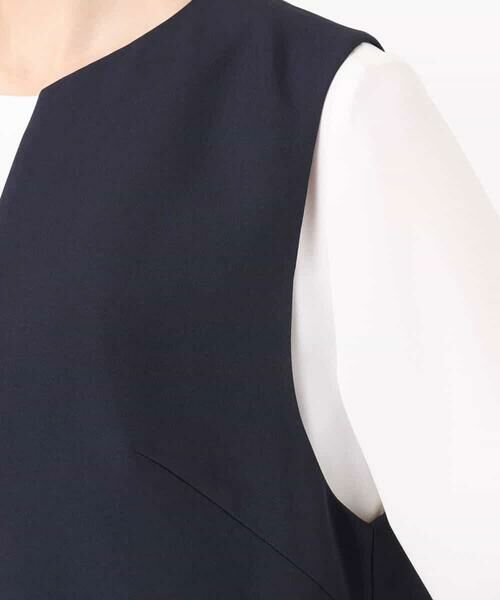 MK MICHEL KLEIN / エムケーミッシェルクラン ロング・マキシ丈ワンピース | バックフリルデザイン ジャンパースカート/洗える | 詳細11