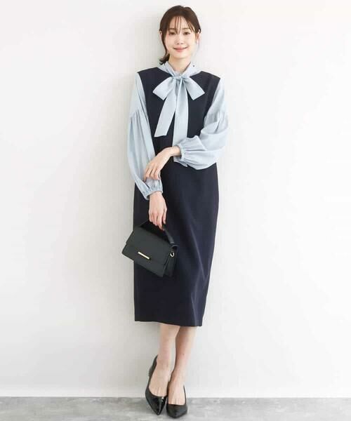 MK MICHEL KLEIN / エムケーミッシェルクラン ロング・マキシ丈ワンピース | バックフリルデザイン ジャンパースカート/洗える | 詳細3