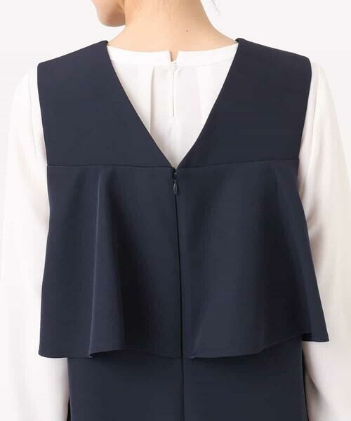 MK MICHEL KLEIN / エムケーミッシェルクラン ロング・マキシ丈ワンピース | バックフリルデザイン ジャンパースカート/洗える | 詳細9