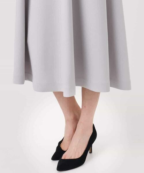 MK MICHEL KLEIN / エムケーミッシェルクラン ロング・マキシ丈ワンピース | スムースダンボール タックワンピース/洗える | 詳細1