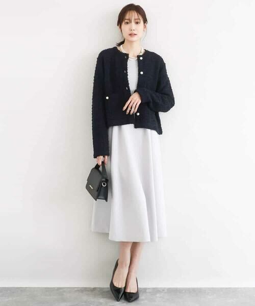 MK MICHEL KLEIN / エムケーミッシェルクラン ロング・マキシ丈ワンピース | スムースダンボール タックワンピース/洗える | 詳細13