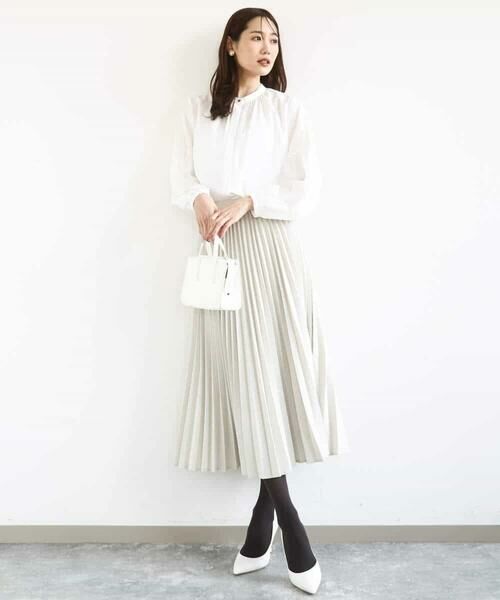 MK MICHEL KLEIN / エムケーミッシェルクラン シャツ・ブラウス | ボウ付きバンドカラーブラウス/洗える | 詳細23