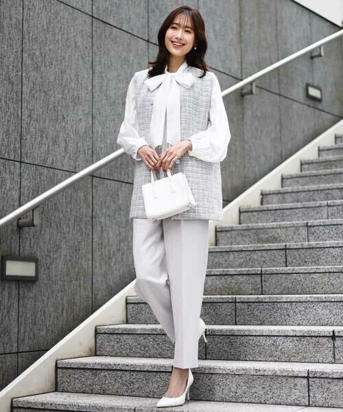 MK MICHEL KLEIN / エムケーミッシェルクラン シャツ・ブラウス | ボウ付きバンドカラーブラウス/洗える | 詳細4