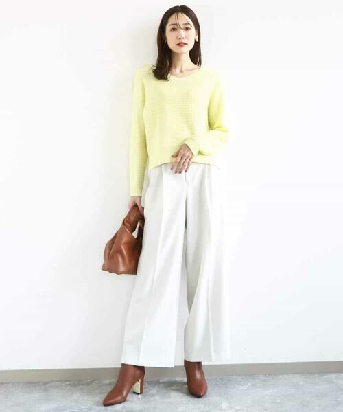 MK MICHEL KLEIN / エムケーミッシェルクラン ニット・セーター | ツィーディーVネックニット/洗える | 詳細9