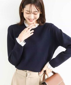 MK MICHEL KLEIN / エムケーミッシェルクラン ニット・セーター | レースデザインコンパクトニット/洗える