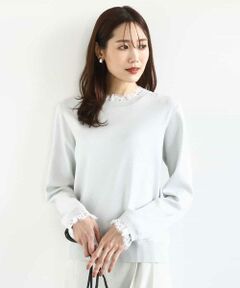 MK MICHEL KLEIN / エムケーミッシェルクラン ニット・セーター | レースデザインコンパクトニット/洗える