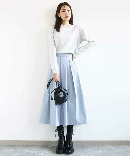 MK MICHEL KLEIN / エムケーミッシェルクラン ニット・セーター | レースデザインコンパクトニット/洗える | 詳細18