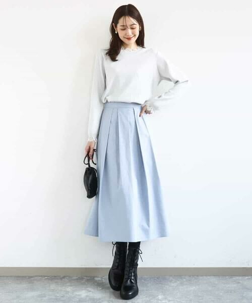 MK MICHEL KLEIN / エムケーミッシェルクラン ニット・セーター | レースデザインコンパクトニット/洗える | 詳細19