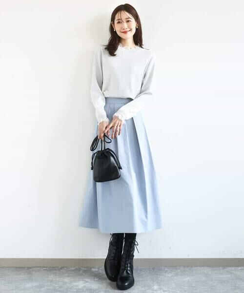 MK MICHEL KLEIN / エムケーミッシェルクラン ニット・セーター | レースデザインコンパクトニット/洗える | 詳細20