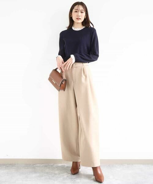 MK MICHEL KLEIN / エムケーミッシェルクラン ニット・セーター | レースデザインコンパクトニット/洗える | 詳細4