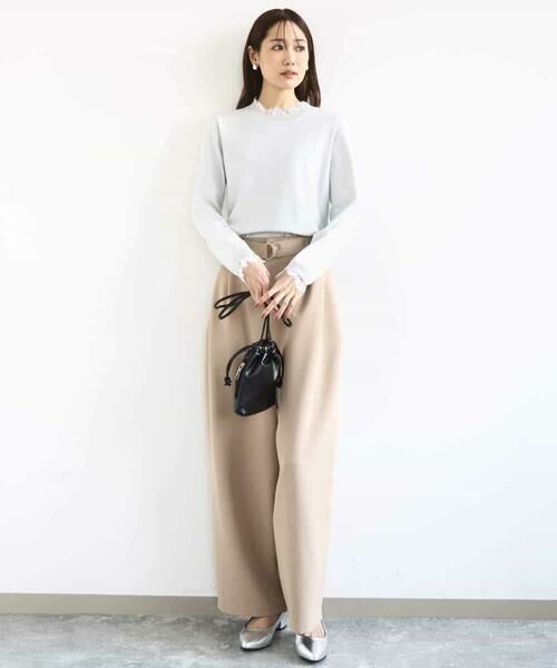 MK MICHEL KLEIN / エムケーミッシェルクラン ニット・セーター | レースデザインコンパクトニット/洗える | 詳細6