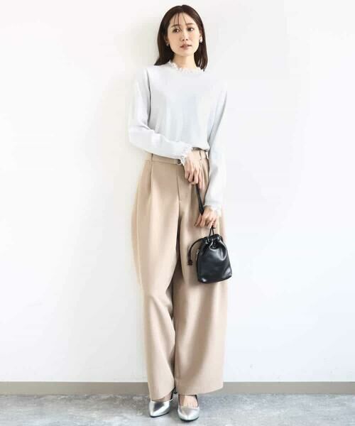 MK MICHEL KLEIN / エムケーミッシェルクラン ニット・セーター | レースデザインコンパクトニット/洗える | 詳細7