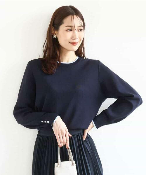 MK MICHEL KLEIN / エムケーミッシェルクラン ニット・セーター | 配色デザインニット/洗える | 詳細7