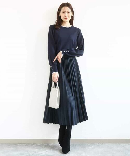 MK MICHEL KLEIN / エムケーミッシェルクラン ニット・セーター | 配色デザインニット/洗える | 詳細8