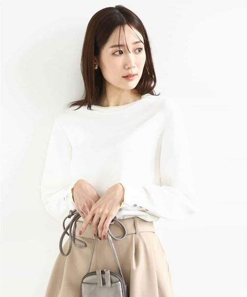 MK MICHEL KLEIN / エムケーミッシェルクラン ニット・セーター | 配色デザインニット/洗える(ホワイト)