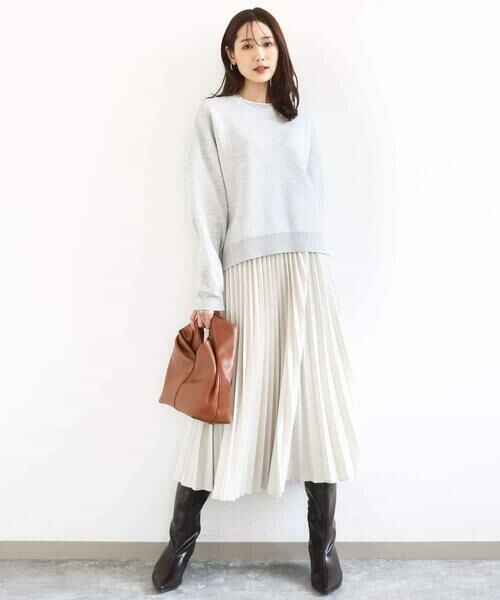 MK MICHEL KLEIN / エムケーミッシェルクラン ニット・セーター | スウェットライククルーネックニット/洗える | 詳細11