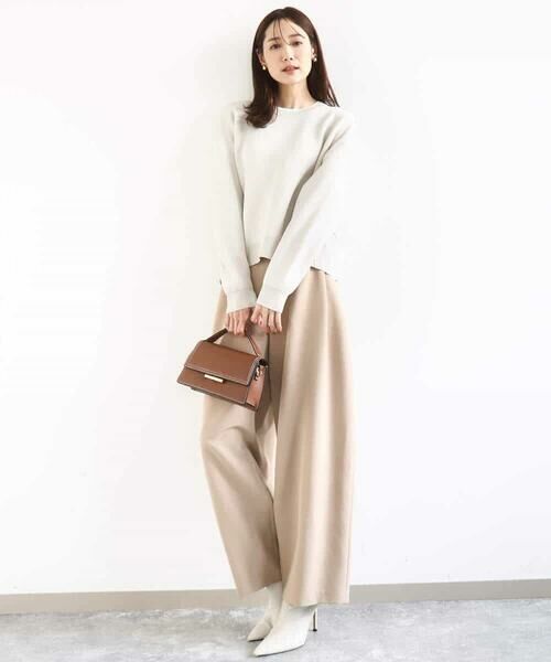 MK MICHEL KLEIN / エムケーミッシェルクラン ニット・セーター | スウェットライククルーネックニット/洗える | 詳細3