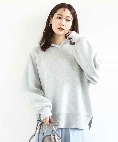 MK MICHEL KLEIN / エムケーミッシェルクラン ニット・セーター | スウェットライクニットフーディー/洗える | 詳細12