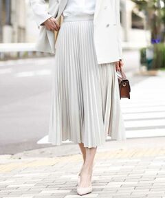 MK MICHEL KLEIN / エムケーミッシェルクラン ロング・マキシ丈スカート | プリーツデザインスカート/洗える