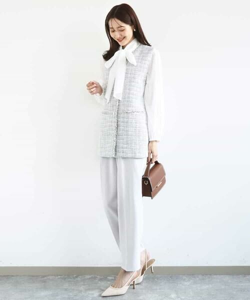 MK MICHEL KLEIN / エムケーミッシェルクラン ベスト | ツイードジレ/洗える | 詳細11