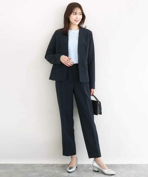 MK MICHEL KLEIN / エムケーミッシェルクラン チノ・ワークパンツ | ダブルクロス テーパードパンツ/セットアップ対応/防シワ/ストレッチ/洗える | 詳細5