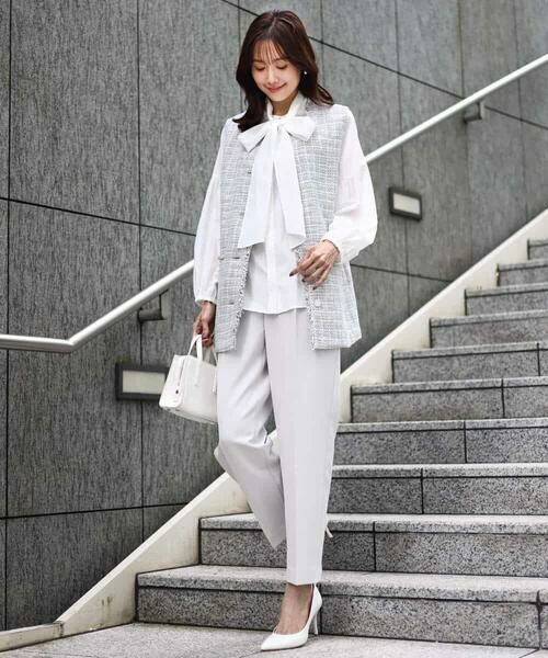 MK MICHEL KLEIN / エムケーミッシェルクラン チノ・ワークパンツ | ダブルクロス テーパードパンツ/セットアップ対応/防シワ/ストレッチ/洗える | 詳細9