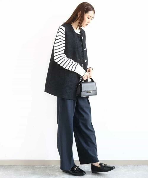 MK MICHEL KLEIN / エムケーミッシェルクラン その他パンツ | 2タックストレートワイドパンツ/洗える | 詳細14