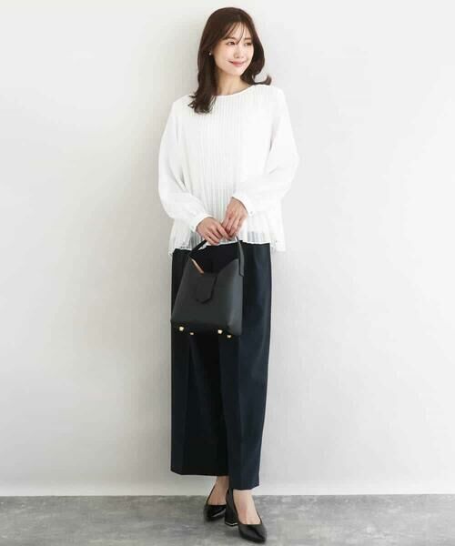 MK MICHEL KLEIN / エムケーミッシェルクラン その他パンツ | 2タックストレートワイドパンツ/洗える | 詳細3