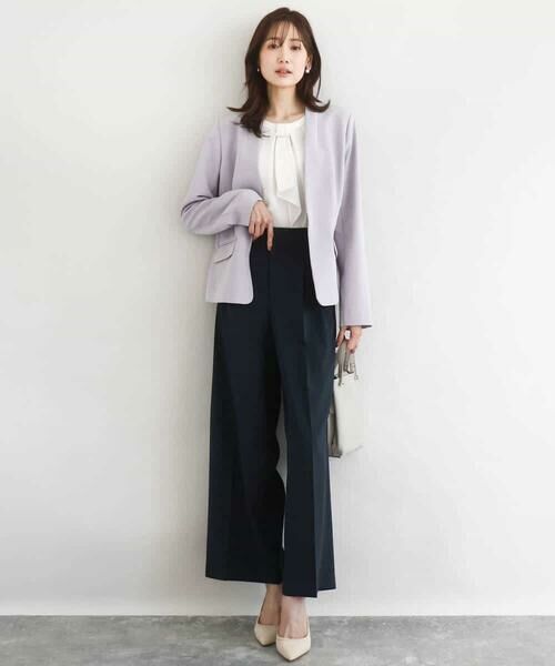 MK MICHEL KLEIN / エムケーミッシェルクラン その他パンツ | 2タックストレートワイドパンツ/洗える | 詳細9