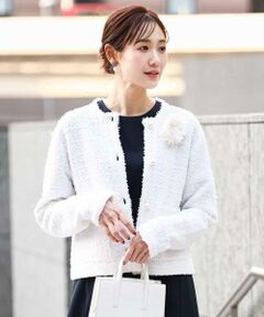 MK MICHEL KLEIN / エムケーミッシェルクラン セットアップ | ニットツィードジャケット/洗える