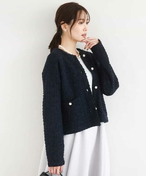 MK MICHEL KLEIN / エムケーミッシェルクラン セットアップ | ニットツィードジャケット/洗える | 詳細11