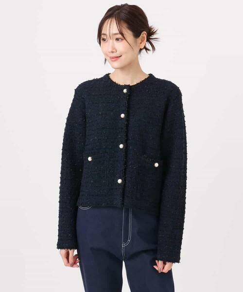 MK MICHEL KLEIN / エムケーミッシェルクラン セットアップ | ニットツィードジャケット/洗える | 詳細15