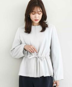 MK MICHEL KLEIN / エムケーミッシェルクラン その他アウター | ギャザーデザイン ジップアップブルゾン/撥水/防シワ/洗える