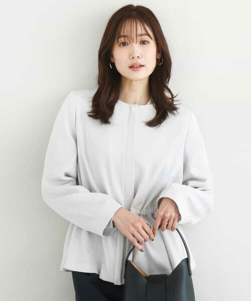 MK MICHEL KLEIN / エムケーミッシェルクラン その他アウター | ギャザーデザイン ジップアップブルゾン/撥水/防シワ/洗える | 詳細11