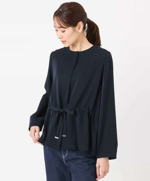 MK MICHEL KLEIN / エムケーミッシェルクラン その他アウター | ギャザーデザイン ジップアップブルゾン/撥水/防シワ/洗える | 詳細2