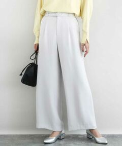 MK MICHEL KLEIN / エムケーミッシェルクラン ショート・ハーフ・半端丈パンツ | 共地ベルト付きワイドパンツ/撥水/防シワ/洗える