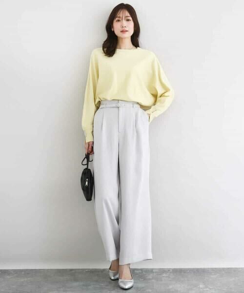 MK MICHEL KLEIN / エムケーミッシェルクラン ショート・ハーフ・半端丈パンツ | 共地ベルト付きワイドパンツ/撥水/防シワ/洗える | 詳細16