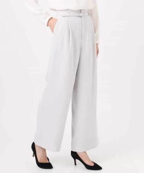 MK MICHEL KLEIN / エムケーミッシェルクラン ショート・ハーフ・半端丈パンツ | 共地ベルト付きワイドパンツ/撥水/防シワ/洗える | 詳細18