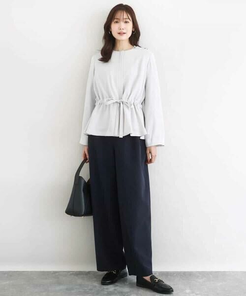 MK MICHEL KLEIN / エムケーミッシェルクラン ショート・ハーフ・半端丈パンツ | 共地ベルト付きワイドパンツ/撥水/防シワ/洗える | 詳細5