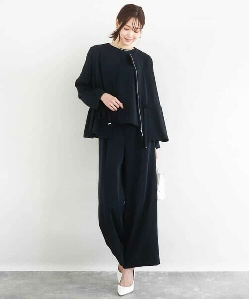 MK MICHEL KLEIN / エムケーミッシェルクラン ショート・ハーフ・半端丈パンツ | 共地ベルト付きワイドパンツ/撥水/防シワ/洗える | 詳細9