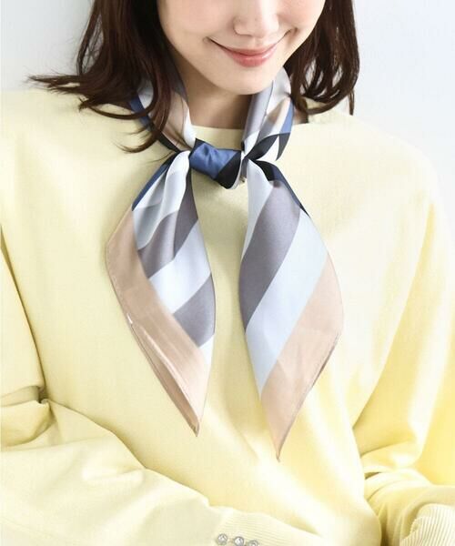 MK MICHEL KLEIN / エムケーミッシェルクラン マフラー・ショール・スヌード・ストール | 幾何柄スカーフ/洗える（ベージュ）