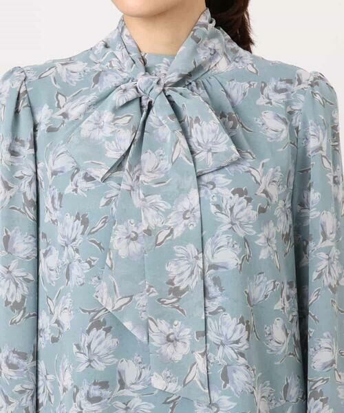 MK MICHEL KLEIN / エムケーミッシェルクラン シャツ・ブラウス | ボウタイ付き花柄シフォンブラウス/洗える | 詳細17