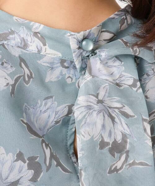 MK MICHEL KLEIN / エムケーミッシェルクラン シャツ・ブラウス | ボウタイ付き花柄シフォンブラウス/洗える | 詳細18