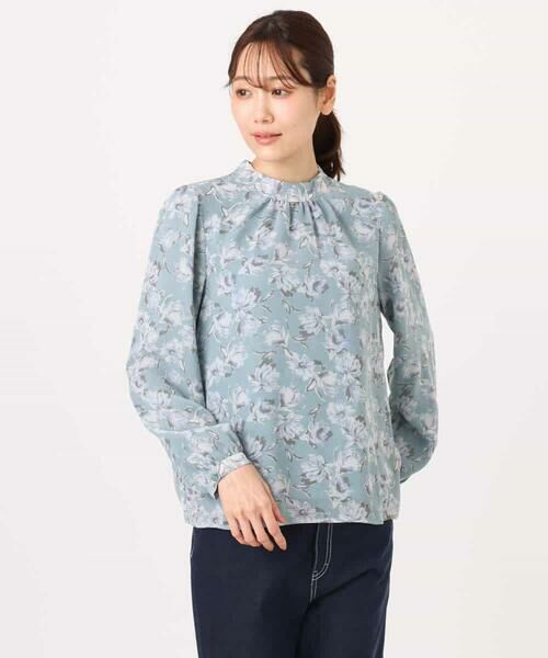 MK MICHEL KLEIN / エムケーミッシェルクラン シャツ・ブラウス | ボウタイ付き花柄シフォンブラウス/洗える | 詳細19