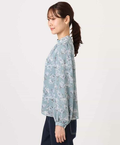 MK MICHEL KLEIN / エムケーミッシェルクラン シャツ・ブラウス | ボウタイ付き花柄シフォンブラウス/洗える | 詳細20