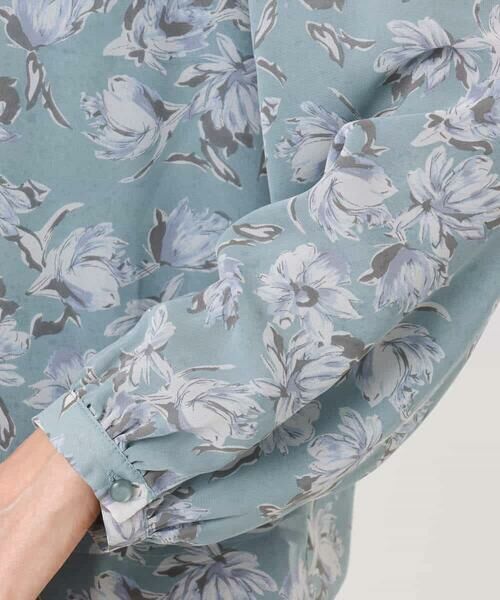 MK MICHEL KLEIN / エムケーミッシェルクラン シャツ・ブラウス | ボウタイ付き花柄シフォンブラウス/洗える | 詳細24