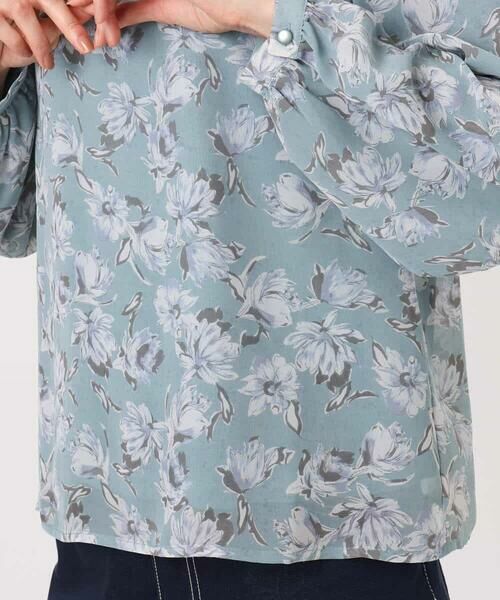 MK MICHEL KLEIN / エムケーミッシェルクラン シャツ・ブラウス | ボウタイ付き花柄シフォンブラウス/洗える | 詳細25